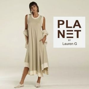 Planet by Lauren G Elegant Tank Dress Grey Jersey Dress